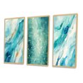 thumbnail image 3 of Designart "Turquoise Impressions Waves of Infinity VII" Abstract Painting Framed Wall Art Set Of 3 - Turquoise Modern Frame Gallery Set For Office Decor, 3 of 6