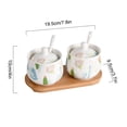 thumbnail image 2 of Ceramic Sugar Bowl With Lid, Porcelain Sugar Pot With Spoon, Small Salt Pot, Storage Jar , For Coffee Bar, Restaurant-Flower-2 Set, 2 of 8