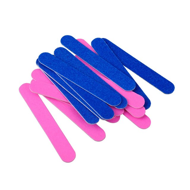 Ruiboury Pink Double Side Mini Disposable Nail Buffer Files Sanding Block Grit Professional Manicure Pedicure Tools Nail File 8.5X1.5cm blue 1Set