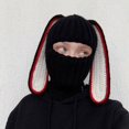 thumbnail image 2 of Fgnfyis Rabbit Ear Hat Autumn and Winter Neck Knitted Hat Bomber Hats BK1, 2 of 6