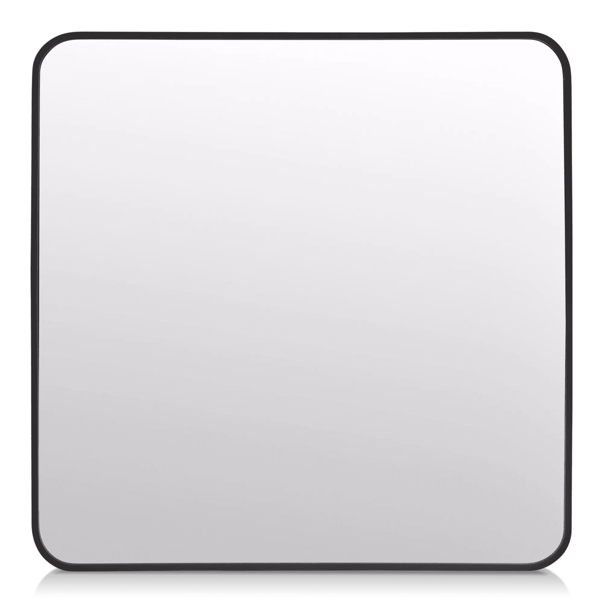 Bouclair Miroir d'Angle Rond Encadré en Aluminium Noir 30 X 30 Po (76,2 X 76,2 cm)
