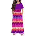 thumbnail image 1 of RXIRUCGD 2025 Vêtements d'Été pour Enfants Robe à Manches Courtes Col Rond avec Poches pour Adultes Jupe Longue Décontractée, 1 of 4