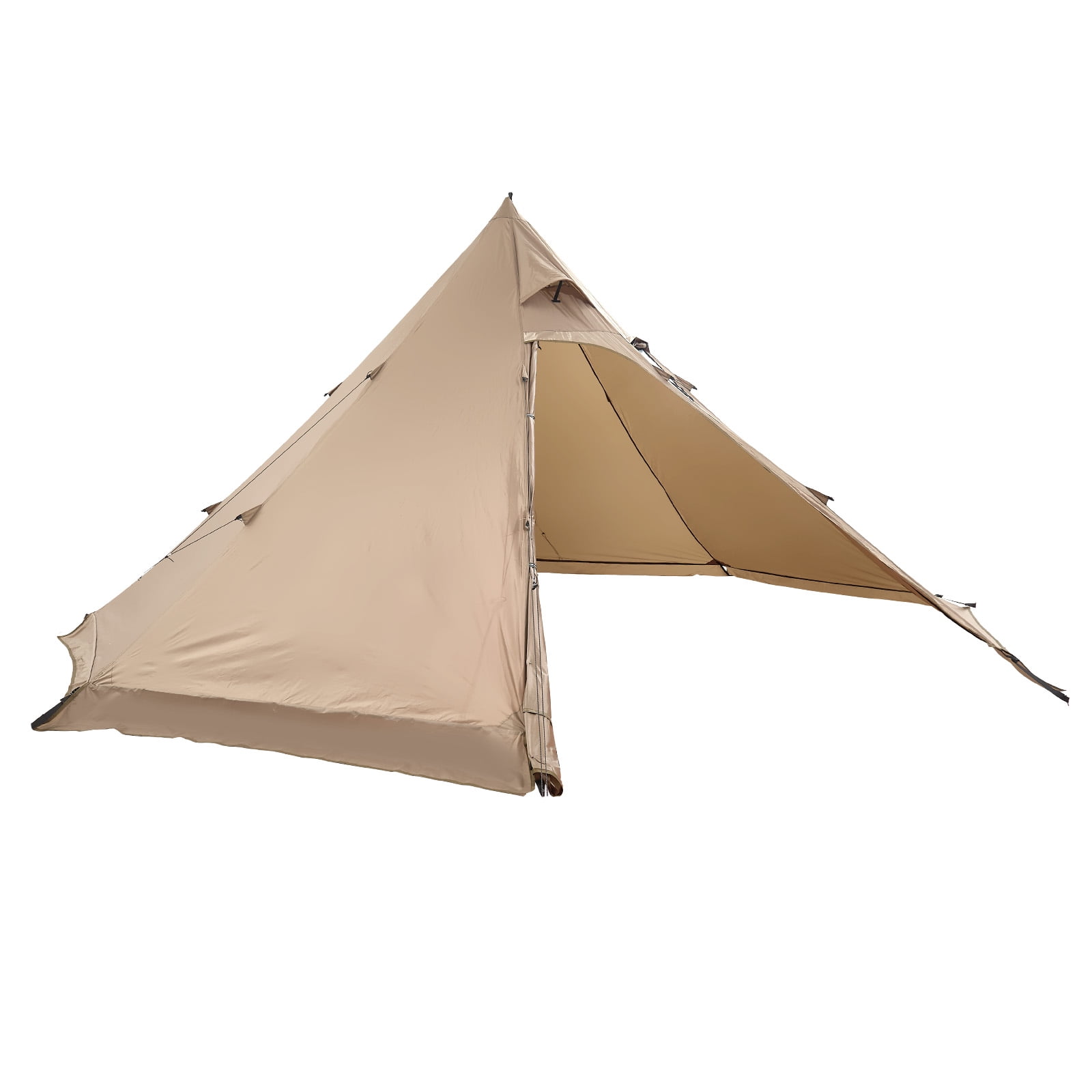 KFFKFF Hot Tent for 4 Persons, Portable Winter Tipi Tent with Stove Jack, Waterproof Canvas Camping Tents,  Lightweight 4 Season Shelter Tents for Hiking Fishing Backpacking, M Size