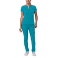 thumbnail image 1 of Adar Addition Go-Higher Scrub Set For Women - Notched V-Neck Scrub Top & Skinny Cargo Scrub Pants, 1 of 7