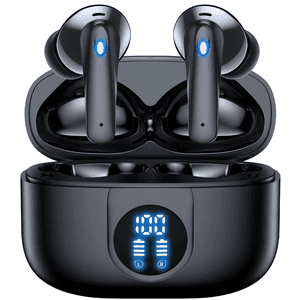 VEAT00L P91 Wireless Earbuds, Bluetooth Headphones V5.4 Stereo with Noise Cancelling Mics, 60H Playback with Dual LED Display, In-Ear Earphones