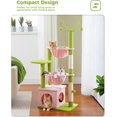 thumbnail image 3 of Arbre à Chat en Forme de Fleur avec Grand Cadre en Métal Hamac [.”=cm] Tour pour Chat Rose avec Poteaux à Griffer en Sisal pour Petits Chats d'Intérieur Condo pour Chat avec Perchoir Supérieur Rose pour Chatons Boule Duveteuse Rose, 3 of 6