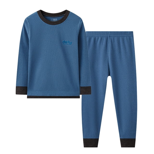 Jalioing Pyjama pour Enfants 2 Pcs T-Shirt à Col Ras du Cou et Pantalon Ensemble de Pyjama Garçons Filles Confortable Pyjama à Manches Longues