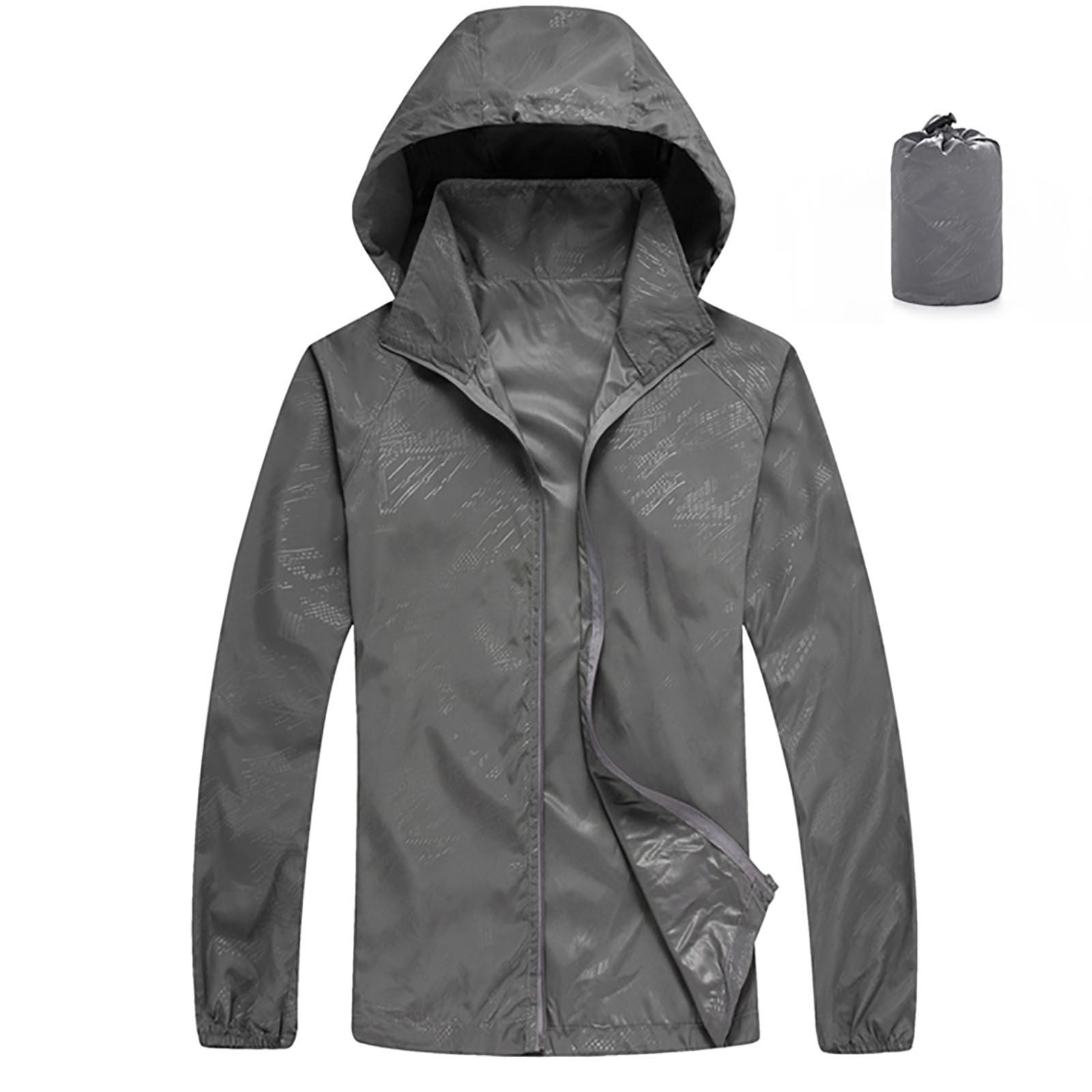 AherBiu Imperméable Coupe-Vent Léger pour Femme, Manteau de Pluie à Capuche pour Randonnée en Plein Air avec Sac de Rangement