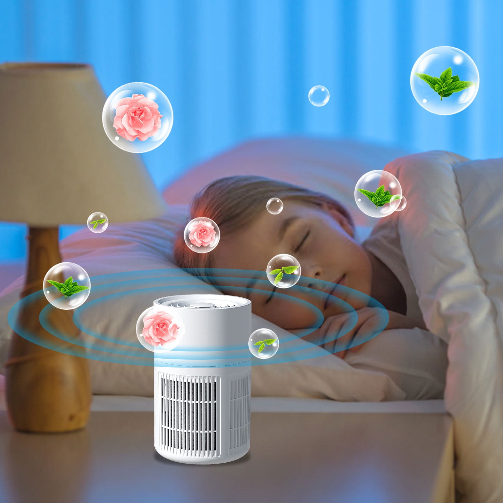 Vaidha Smart Air Purifier with HEPA & Activated Carbon Filter | 99.97% Particle Removal | Low Noise Operation | Mobile App & Voice Control | Ideal for Home & Office Use