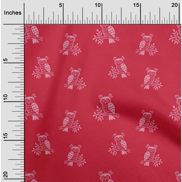 oneOone Cotton Flex Fabric Branch & Owl Block Fabric Prints By Yard 40 Inch Wide