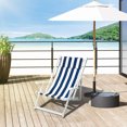 thumbnail image 2 of Outsunny Chaise Longue Pliante d'Extérieur - Ensemble de 1, Rayures Bleues et Blanches, 2 of 10