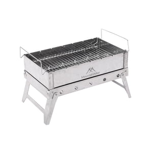 Mountainhiker Compact Portable BBQ Grill - Folding Charcoal Barbecue for Outdoor Use, Adjustable Height, Lightweight Stainless Steel Construction, Perfect for Backyard and Picnics