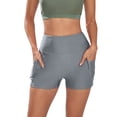 thumbnail image 1 of B91xZ Womens Tummy Control Swim Shorts Women Ruched High Waisted Bikini Bottom Swimsuit,Gray M, 1 of 5