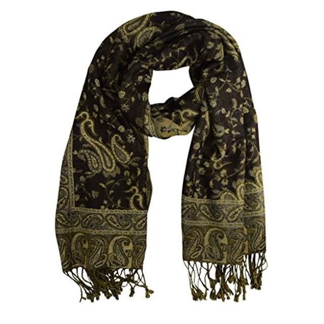 Peach Couture Châle Enveloppant Élégant Réversible à Motif Cachemire Pashmina