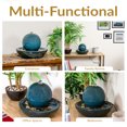 thumbnail image 4 of Sunnydaze Indoor Home Decorative Smooth Glazed Ceramic Orb Tabletop Water Fountain Feature - 7" - Teal, 4 of 10