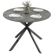 40" Round Dining Table for 4 Kitchen Table with Steel Legs, Distressed Grey