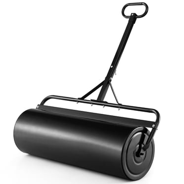 Gymax Rouleau de Pelouse Pousser/remorquer derrière un Tracteur Rouleau Tambour à Gazon pour Jardin Cour Parc Ferme Noir