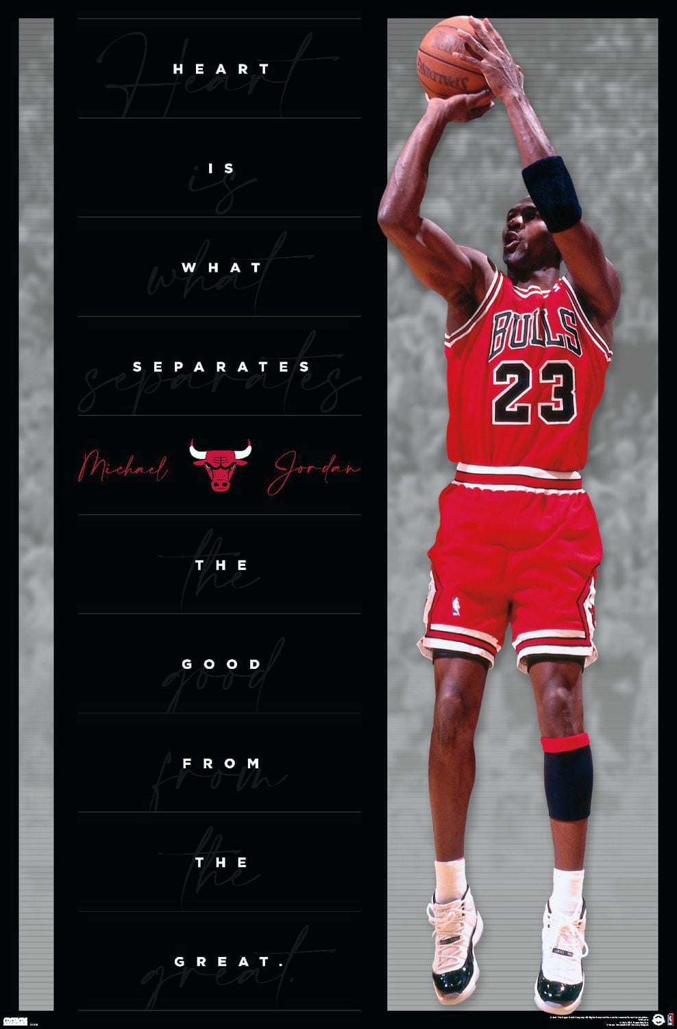 Michael Jordan - Heart Wall Poster, 22.375" x 34"