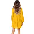 thumbnail image 4 of Follure Robe Mode Femme Unie Col en V Manches Longues Fluide Ample Robes d'Été pour Femmes, 4 of 4