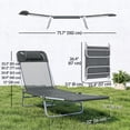 thumbnail image 3 of Outsunny Chaise Longue d'Extérieur, Chaise Pliante Inclinable, Gris Foncé, 3 of 10