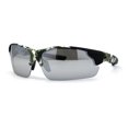 thumbnail image 1 of Mens Xloop Hunters Camo Half Rim Plastic Sunglasses Green White Silver Mirror, 1 of 4