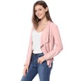 thumbnail image 2 of INSPIRE CHIC Veste en Faux Suède pour Femme à Manches Longues, devant Drapé, Vestes de Moto, 2 of 4