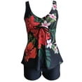 thumbnail image 4 of Womens 2 Piece Swimsuits Plus Size Vintage Print Spaghetti Strap Tankinis Set Red Women Bathing Suits XL, 4 of 7