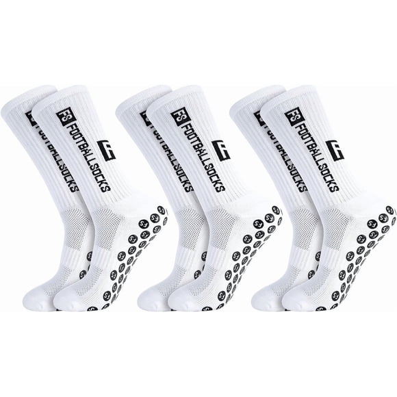 GHSDFBB Chaussettes de Sport Antidérapantes pour Soccer 2/3 Paires Chaussettes de Soccer Antidérapantes à Prise Chaussettes de Sport Unisexes avec Pois en Caoutchouc