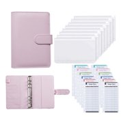 PU Leather Notebook Binder  Refillable 6 Ring Binder For A6 Filler Paper  Loose Leaf Personal Planner Binder Cover With Cash Envelopes