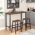 thumbnail image 4 of HOOBRO Bar Stools, Set of 2 Bar Chairs, Saddle Stools, Kitchen Counter Stools with Footrests, Industrial Stools for Dining Room, Kitchen, Counter, Bar, Rustic Brown and B, 4 of 8