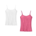 thumbnail image 3 of Mrat Racerback Sports Bra Women's Basic Cami Tank Tops Built-In Bra Cup Camisoles Plus Size, Breathable Stretch Undershirt S-46 White XL, 3 of 3