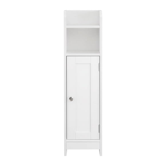 VASAGLE Small Bathroom Floor Cabinet with Adjustable Shelves - White Narrow Storage Organizer