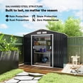 thumbnail image 4 of 7' x 4' Garden Storage Shed w/ Foundation Kit and Double Doors Dark Grey, 4 of 10