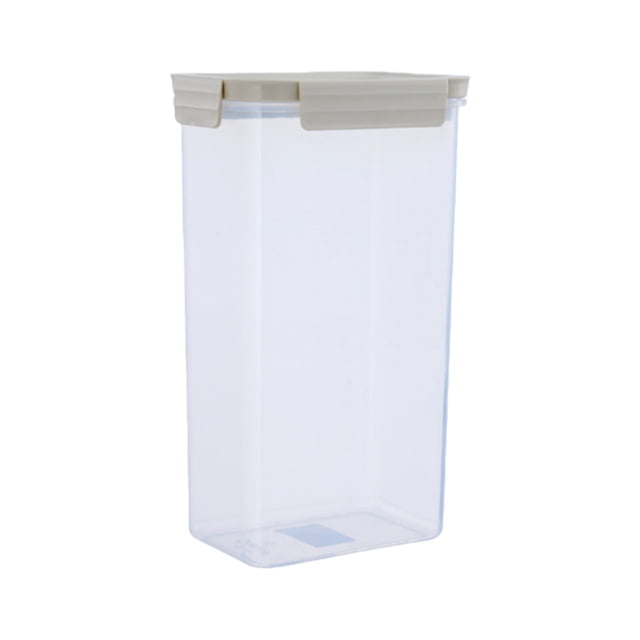 Ohufall Push-Button Airtight Container Plastic Food Storage Canister Dry Food Dispenser Jar Grain Storage Bin Airtight Food Storage Containers Food Storage Containers With Lids Freezer Safe