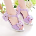 thumbnail image 2 of MIASHUI Chaussures de Fille Robe Été Sandales à Bout Ouvert Danse Chaussures de Princesse, Violet, 8-9 Ans, 2 of 5
