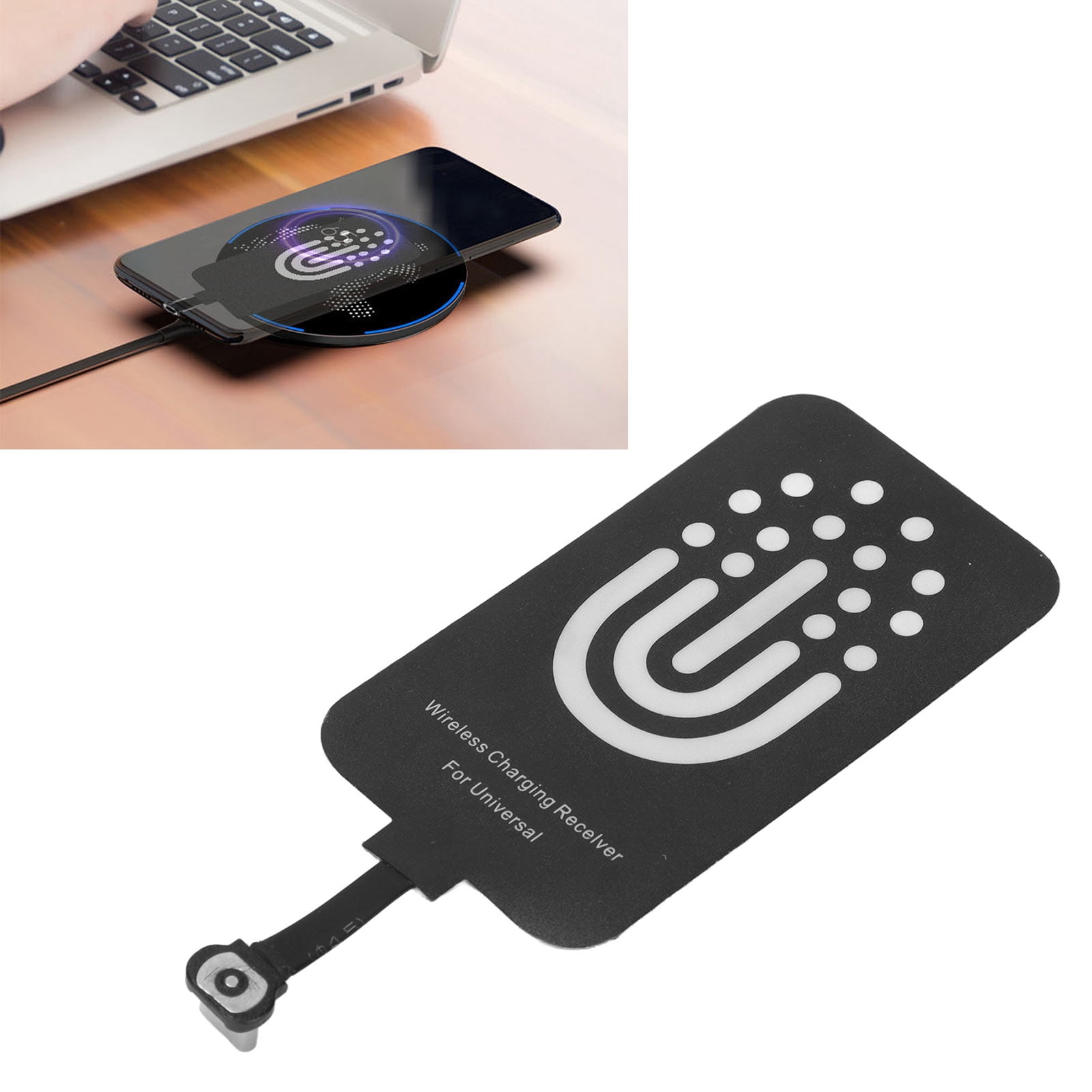 Receiver Type C Wireless Charger Universal Ultra Slim Wireless Charging Receiver Patch with Magnetic Charging Line for