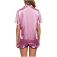 thumbnail image 4 of Babysbule Pyjamas d'Été pour Femmes Vêtements de Nuit Mode d'Été pour Femmes Ample Décontracté Demi-Col en V Uni Chemise Mi-Mollet Ensembles de Pyjama, 4 of 6