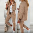 thumbnail image 2 of Womens Business Work Suit Set Long Sleeve Open Front Blazer with Slim Fit Suit Pants Basic Work Office Formal Suit Sets, 2 of 6