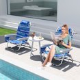 thumbnail image 2 of Patiojoy 1PC Backpack Beach Chair Foldable 5-Position Lay Flat Lounge Chair Navy, 2 of 10