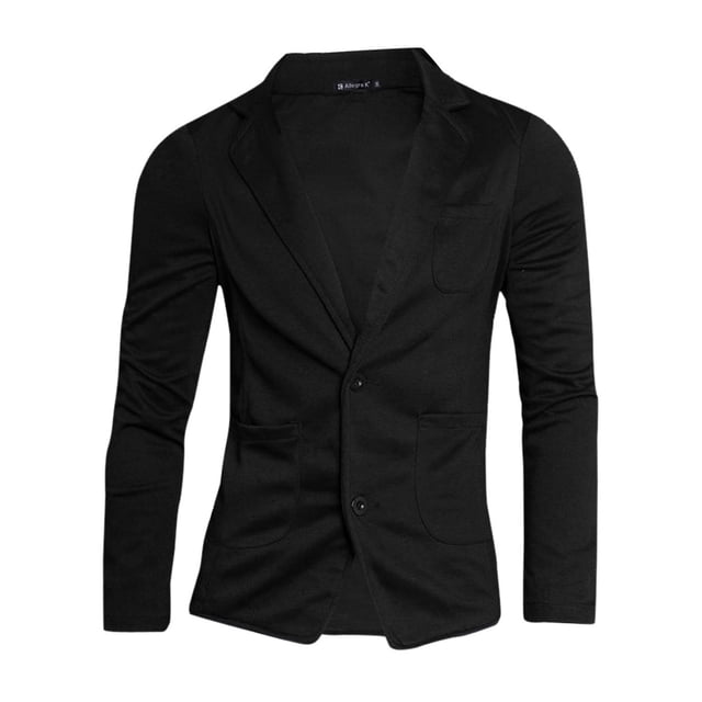 INSPIRE CHIC Men's Notched Lapel Long Sleeve Knit Blazer with Pockets