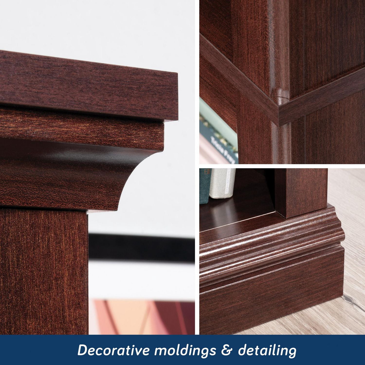 Sauder Select Corner Bookcase, Select Cherry Finish
