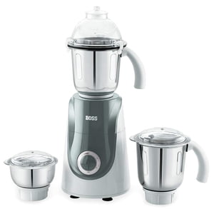 Boss Crown Mouille & Grindeur à mélangeur sec puissant 750W avec 3 Jarres en acier inoxydable, 110V pour USA