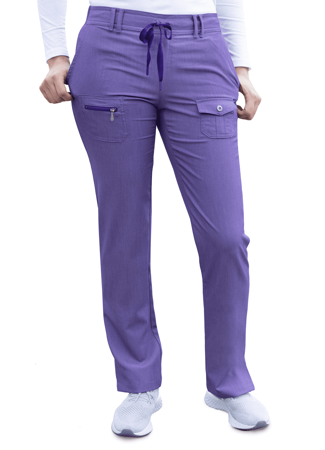 Adar Pro Women's Slim Fit Tapered Scrub Pants, Heather Grape, L