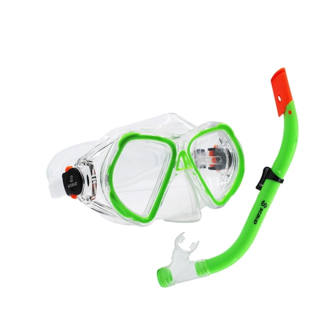 SCAUP Ensemble de Plongée en Apnée pour Enfants - Masque de Plongée Récréatif et Trousse de Tuba à Sommet Sec, pour Jeunes