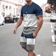 thumbnail image 1 of Weiqiqre Men's 2 Piece Outfits Short Sets Short Sleeve T Shirt and Track Shorts Set, 1 of 7