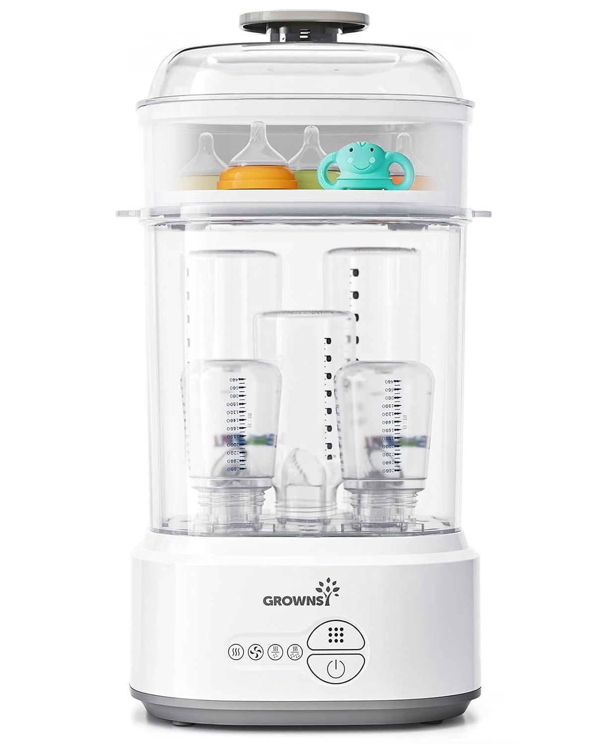 GROWNSY Bottle Sterilizer and Dryer for Baby Bottles, Electric Steam Sterilization Machine,Pacifiers, Pump Parts,Toys White