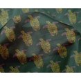 thumbnail image 4 of oneOone Silk Tabby Fabric Turtle Block Print Fabric BTY 42 Inch Wide, 4 of 4