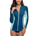 thumbnail image 1 of Charmo Womens Rash Guard Shirt Long Sleeve Raglan Sun Protection Swim Shirt Bathing Suit UPF 50, 1 of 6