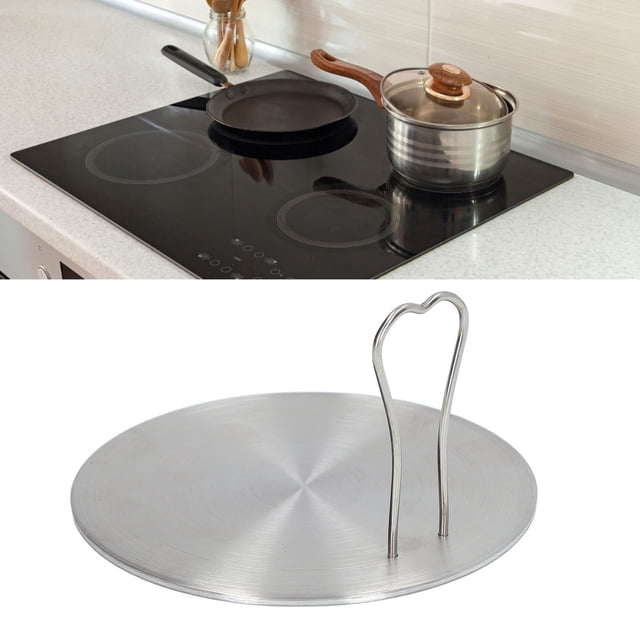 Plaque de Diffusion de Chaleur en Acier Inoxydable pour Cuisinière à Induction, Durable et Rapide, Poignée Sécurisée, Excellente Expérience de Cuisson. Aides de Cuisson pour Cuisinière à Gaz, Cuisinière Électrique