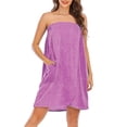thumbnail image 2 of Women Robe, Plus Size Soft House Coat for Women, Casual Lightweight Bathrobe for Lounge, Comfy Solid Color Robe for Home, 2 of 9